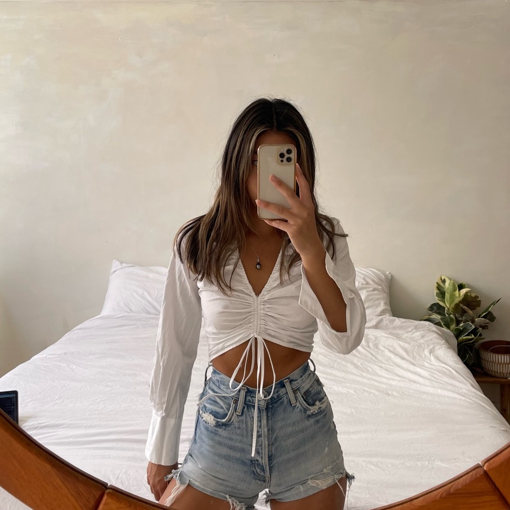 Zara crop top with tie detail